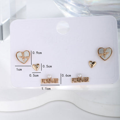 Cloud Fritillaria One Card Three Letter Love Stud Earrings