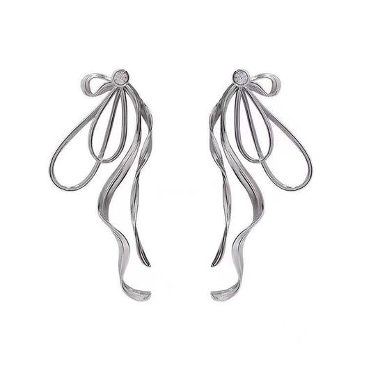 Stylish Metallic Multilayer Streamer Earrings