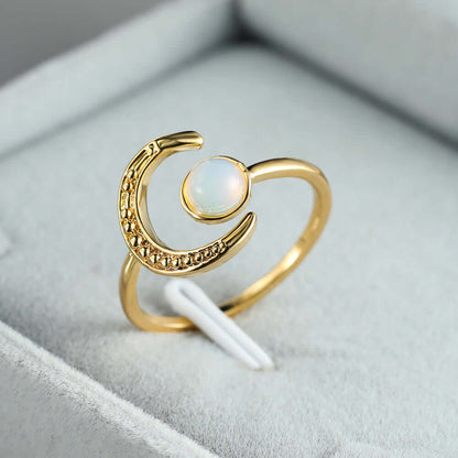 Moon Sun Accessory Moonstone Adjustable Ring