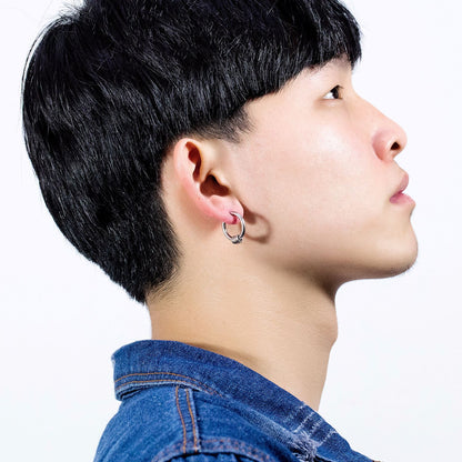 Stainless Steel Ferrule Hoop Earrings