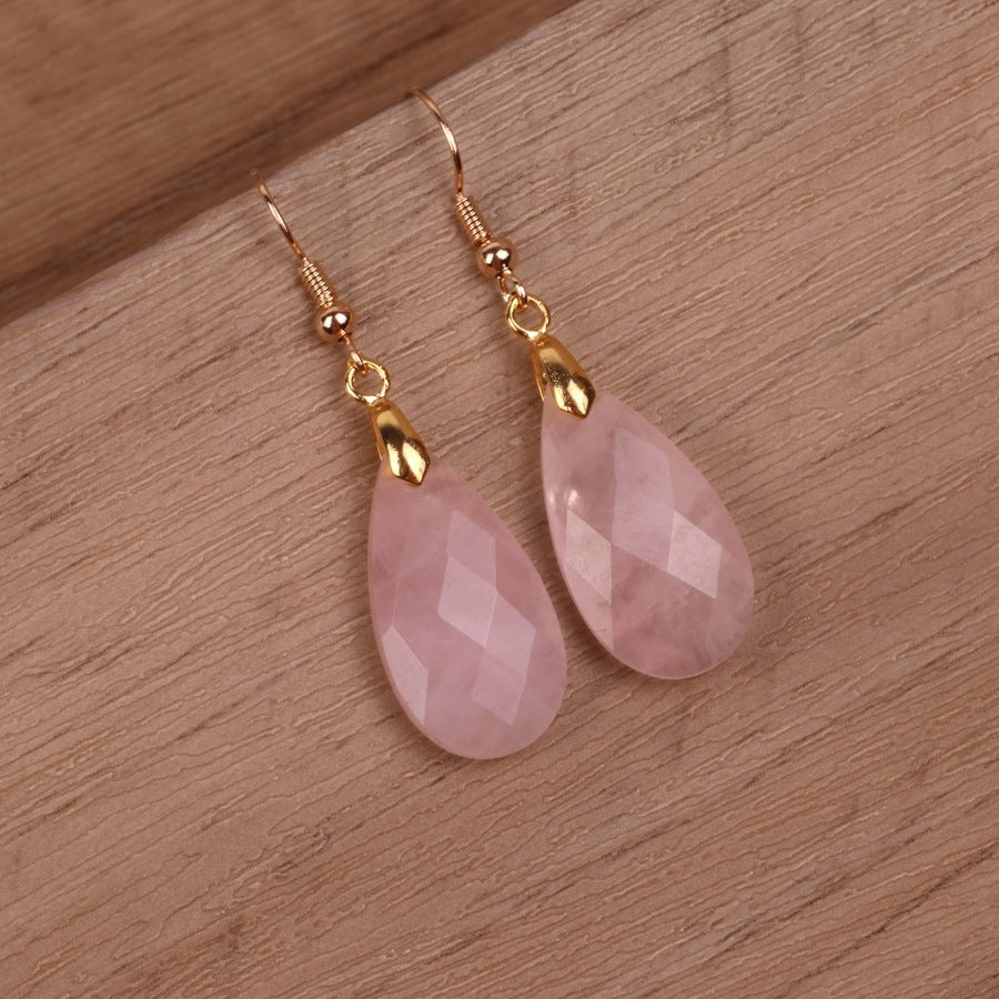 Simple Crystal Cut Drop Earrings