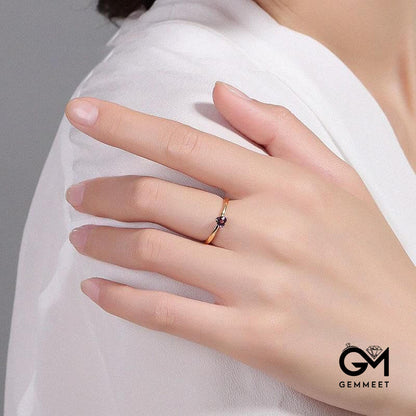 Zircon Small Heart Garnet Topaz Ring