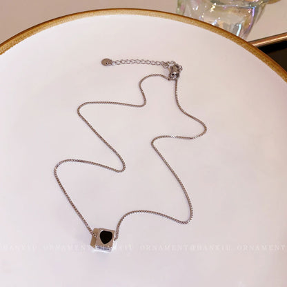 Drop Oil Heart Square Necklace