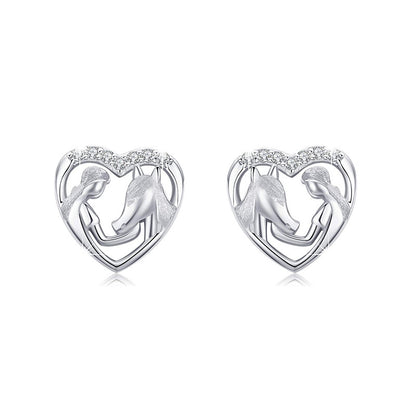 Girl And The Horse Fashion Earrings