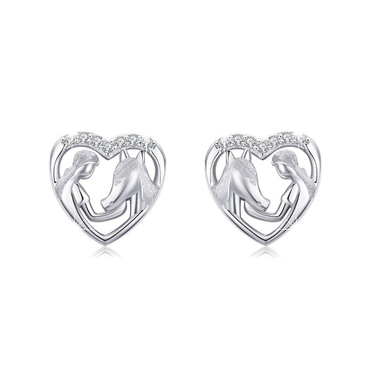 Girl And The Horse Fashion Earrings