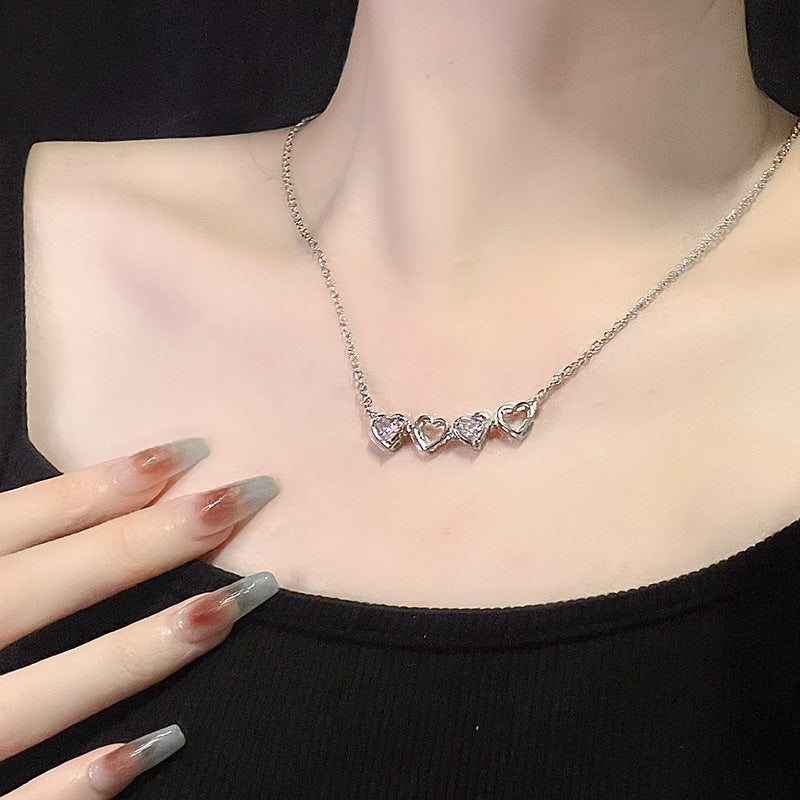 Niche Design Four-leaf Clover Love A Two-wear Necklace