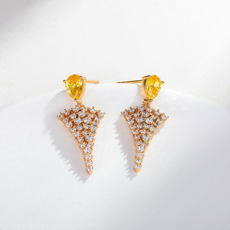 Light Luxury Triangle Earrings Women's Fashion Retro Earrings