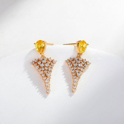 Light Luxury Triangle Earrings Women's Fashion Retro Earrings