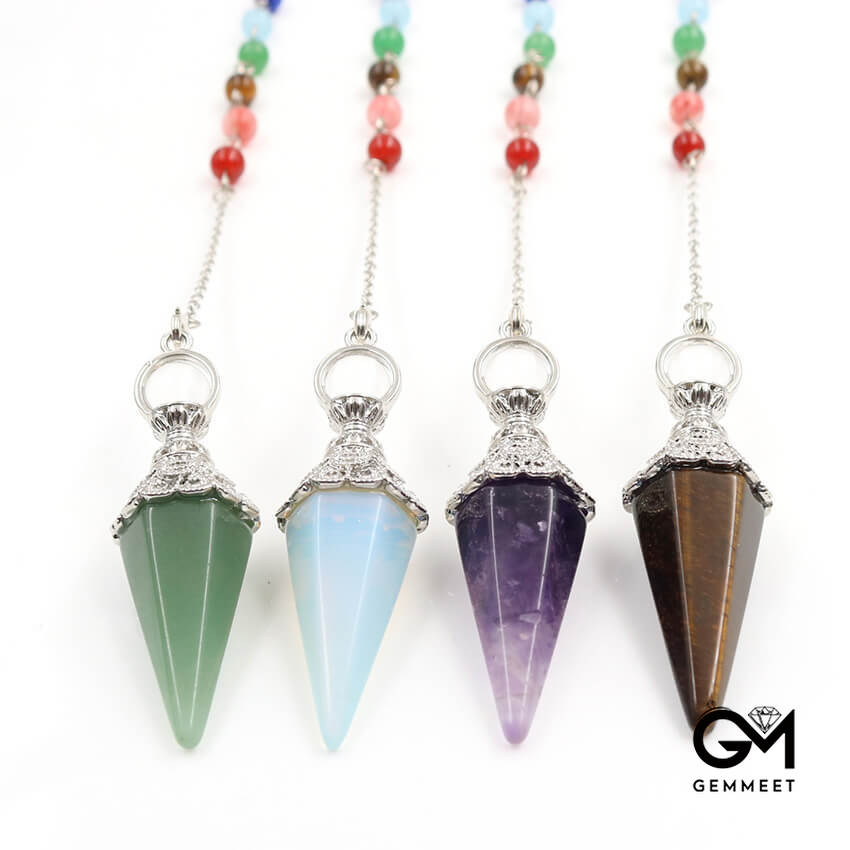 Hollow Hexagon Pyramid Crystal Pendant