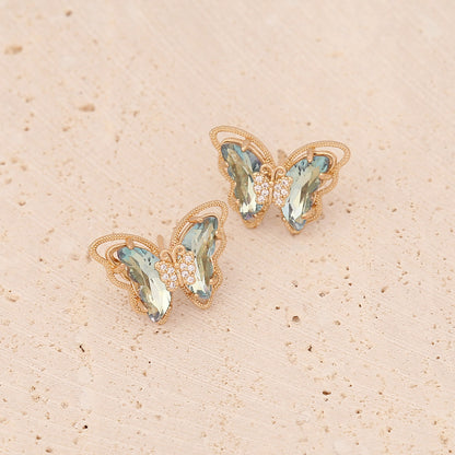 Copper Gradient Butterfly Stud Earrings