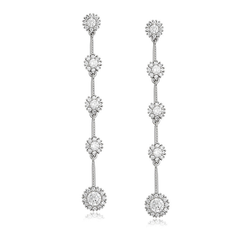 Sunflower Earrings Elegant Long Tassel Earrings