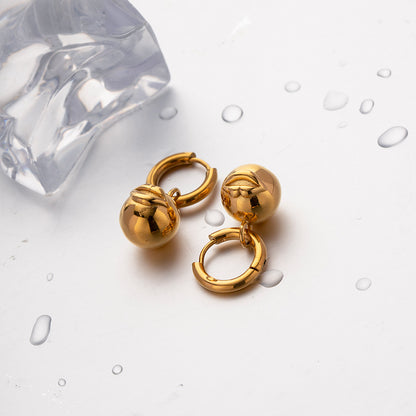 Titanium Steel Gold Twist Hoop Earrings