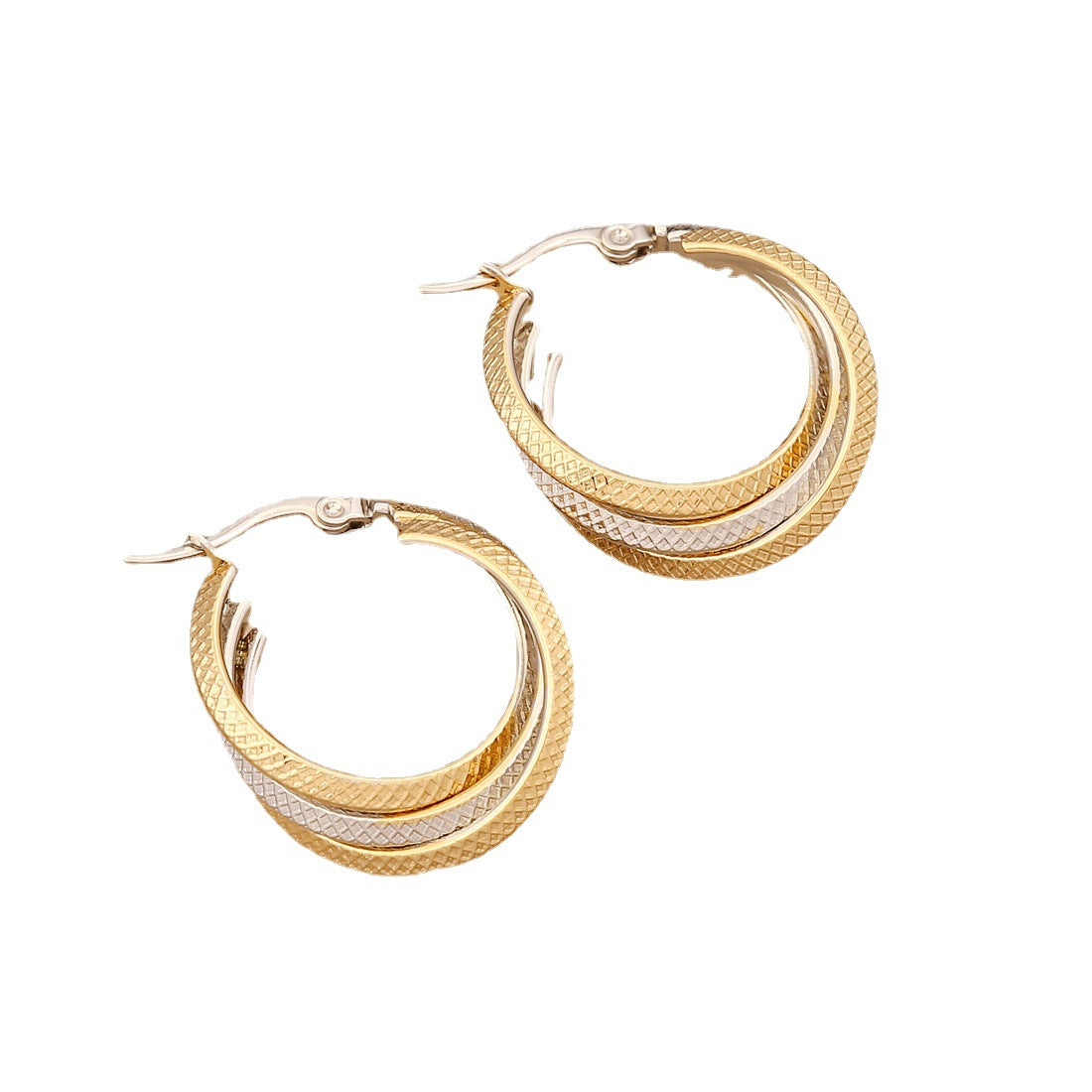 Stainless Steel Double Hoop Earrings