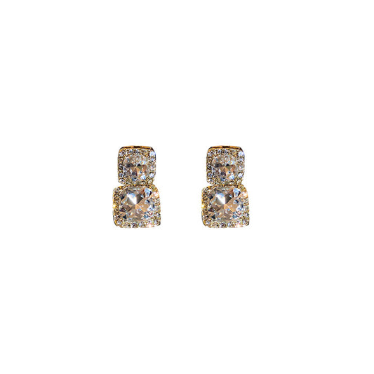 Stylish New Diamond Alloy Block Earrings
