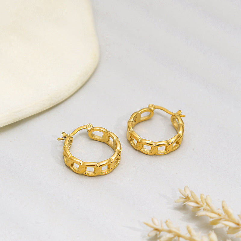 Mesh Simple Stainless Steel Earrings