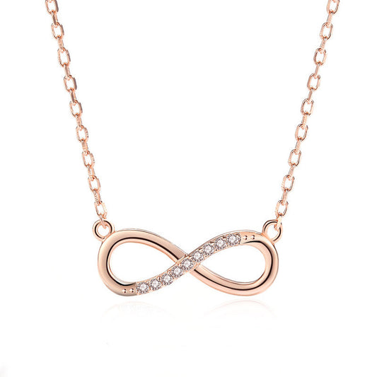 Simple Number 8 Zircon Mobius Necklace