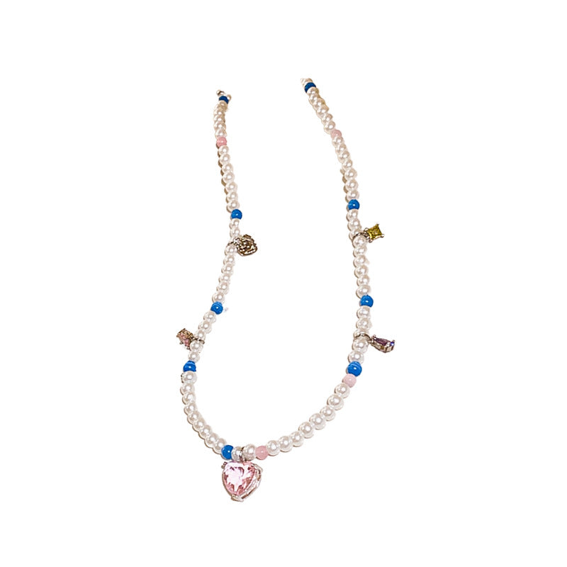 Geometric Love Pearl Necklace