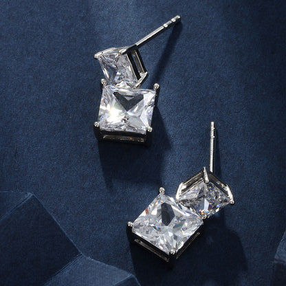 Elegant Square Zircon Geometric Fashion Earrings