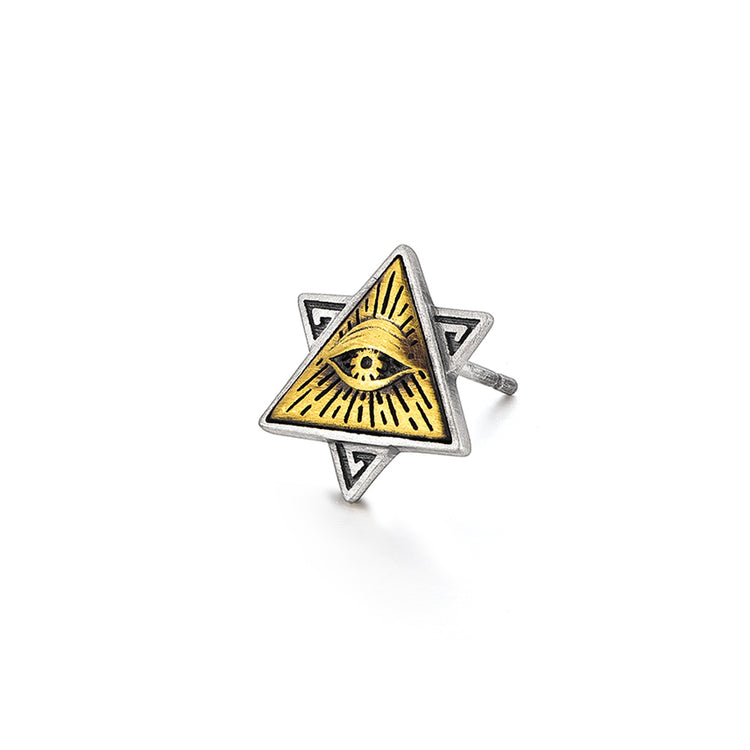 Triangle Eye Of God Sterling Silver Earrings