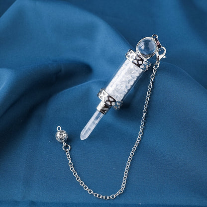 Crystal Gravel Wishing Bottle Pillar Spirit Pendant