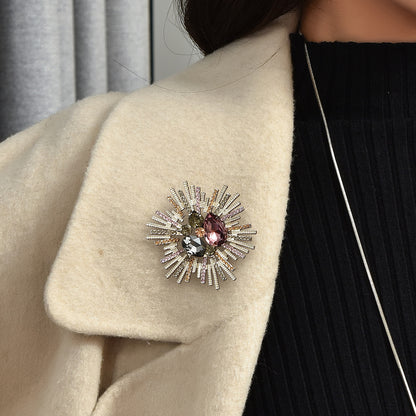 Simple Flower Crystal Fashion Long Necklace