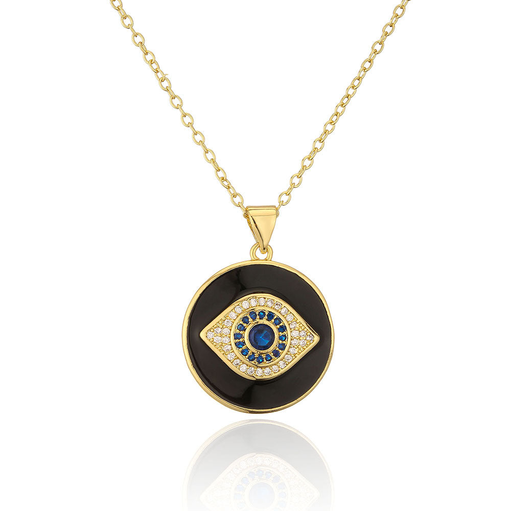 Evil Eye Disc Pendant Necklace