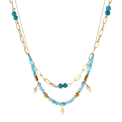 Bohemia Gloden 2 Layers Chain Necklace