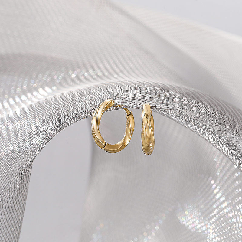 Titanium Steel Twist Hoop Earrings