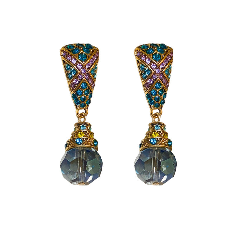 Middle Diamond Trapezoid Drop Earrings