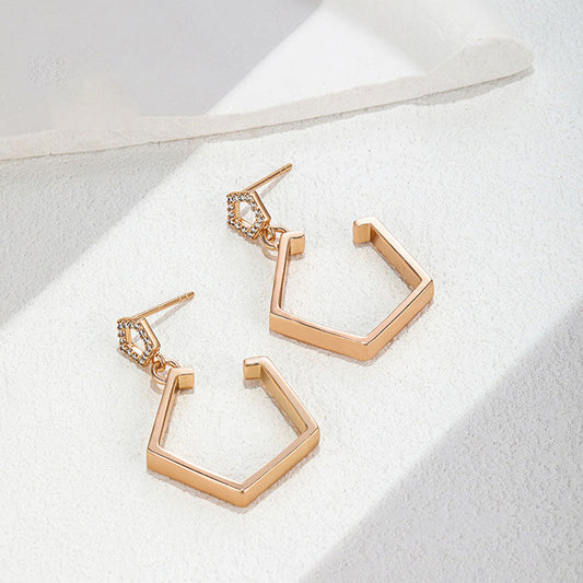 Four-sided Square High-end Earrings for Women