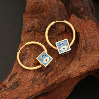 Stainless Steel Dripping Eye Earrings
