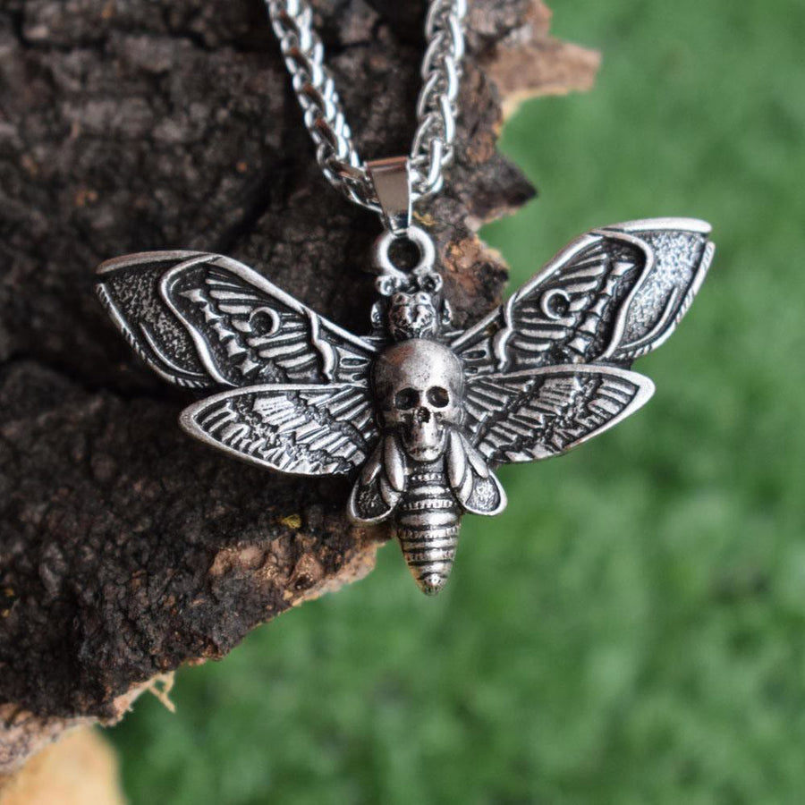 Dead Head Skull Moth Necklace