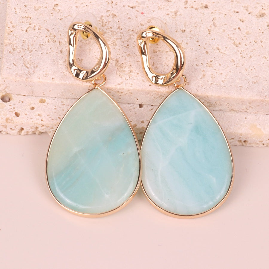 Geometric Tianhe Stone Drop Earrings