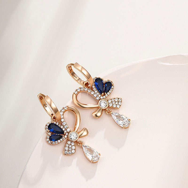 Light Luxury Sweet Bow Love Earrings for Women