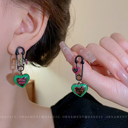 Silver Pin Love Letter Pin Earrings