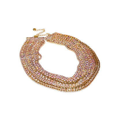 Multi-layer Colorful Light Zircon Necklace