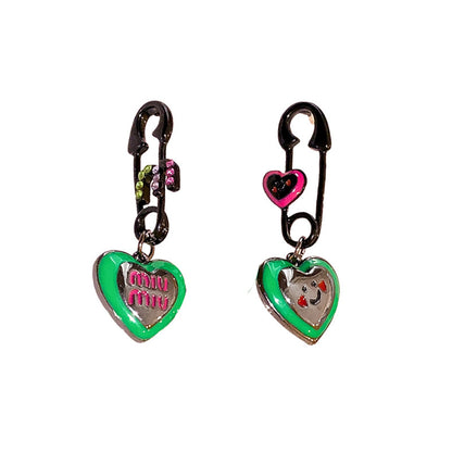 Silver Pin Love Letter Pin Earrings