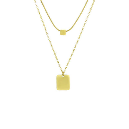 Hip Hop Geometric Double Layer Necklace