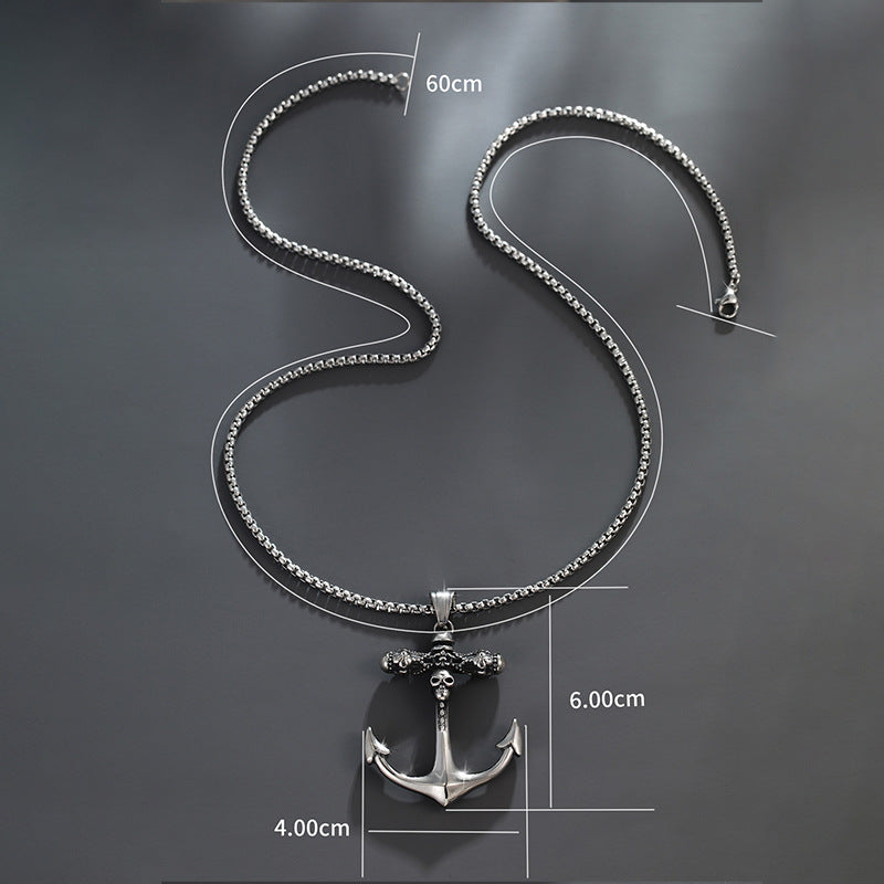 Skull Anchor Dark Unisex Men's Trendy Street Hip-hop T-shirt Sweater Chain