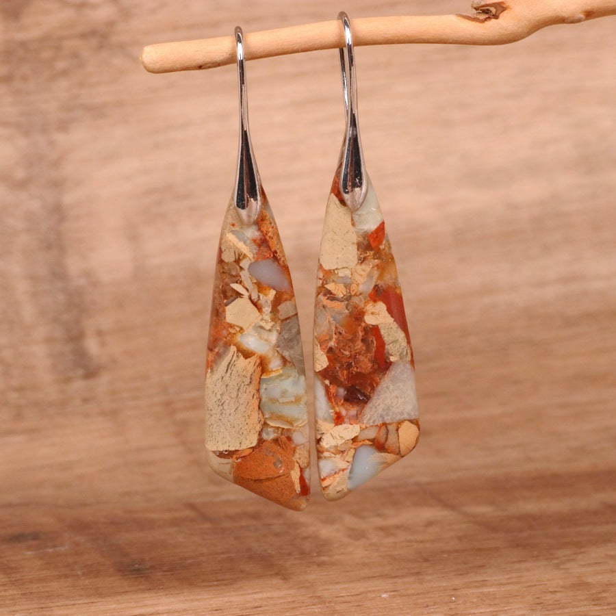 Geometric Colored Imperial Turquoise Earrings