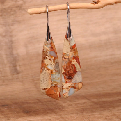 Geometric Colored Imperial Turquoise Earrings