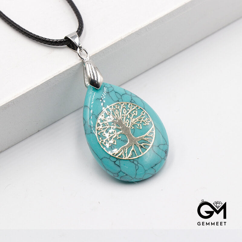 Kabbalah Crystal Tree of Life Water Drop Pendant