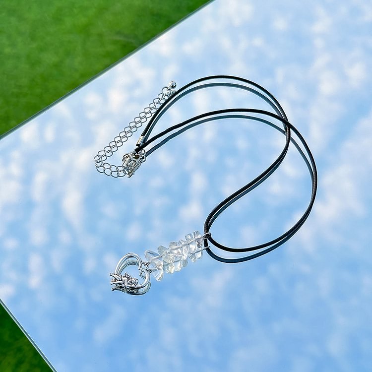 Butterfly Tassel Leather Wax Thread Necklace