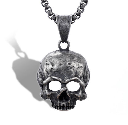 Vintage Stainless Steel Skull Pendant
