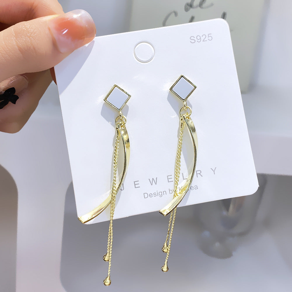 Design Sense Geometric Fringe Alloy Stud Earrings