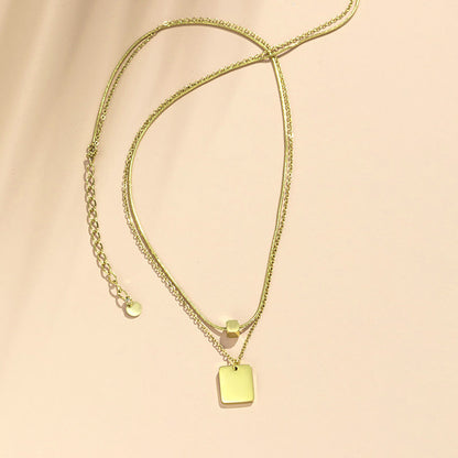 Hip Hop Geometric Double Layer Necklace