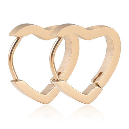 Ins Cold Wind Niche Simple Heart Titanium Steel Earrings
