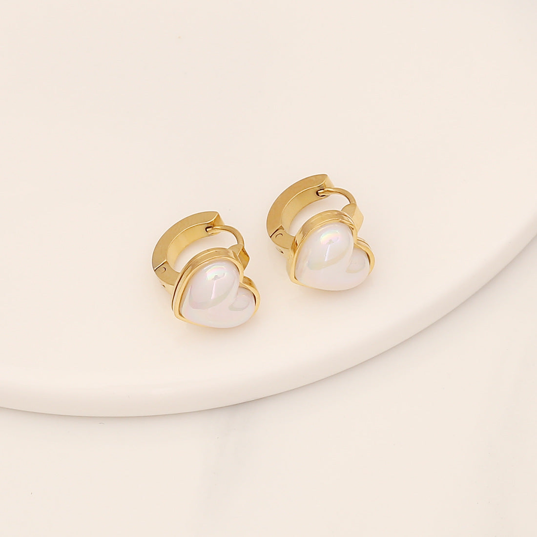 Heart-shaped Stainless Steel Drop Earrings