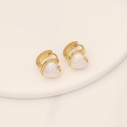 Heart-shaped Stainless Steel Drop Earrings