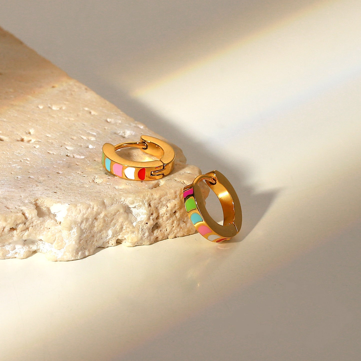 Colorful Dripping Stainless Steel Earrings